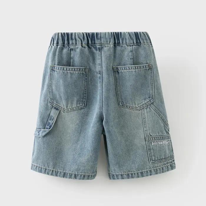 Shorts en jean à jambes larges pour garçons Dave Bella, 7-13 ans, jeans d'été, pantalon de cowboy po
