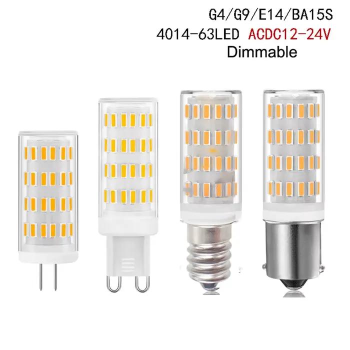 5 pièces 12v 24V lampe LED variable g4 G9 E14 BA15S ampoule LED blanc chaud froid pour lustre en cri