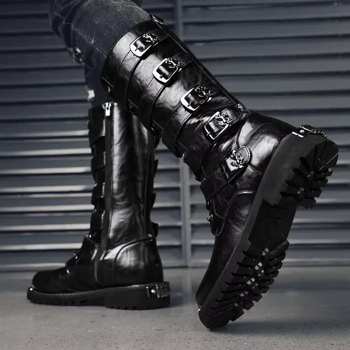 Bottes de moto montantes décontractées pour hommes, bottes de travail de protection de sécurité, ext