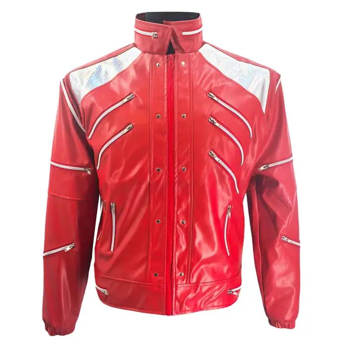 MJ Michael Jackson Veste de salle de bain en jean avec fermeture éclair