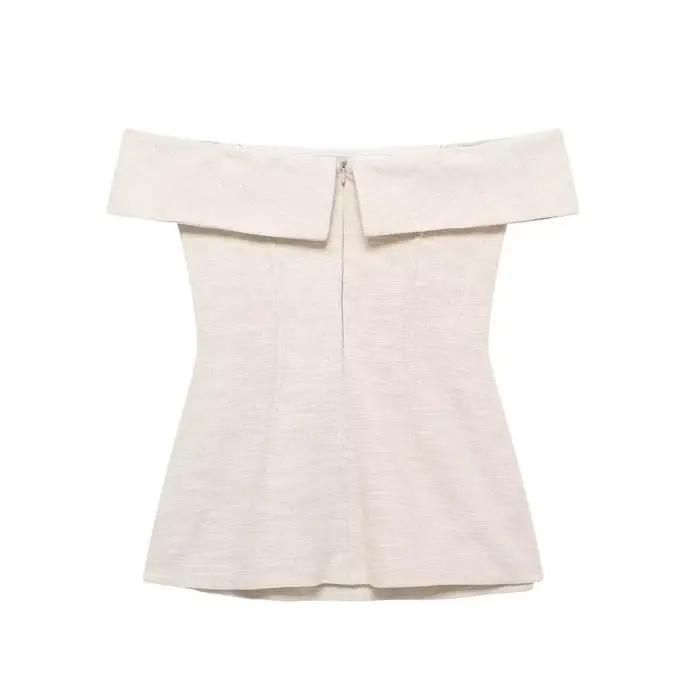 DUOPERI femmes mode 2 pièces ensembles kaki dos nu fermeture éclair hauts Corset et pantalons à jamb