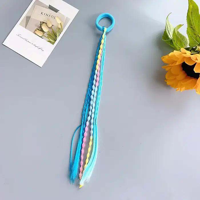 Perruque tressée pour filles, 1 pièce, bandeau queue de cheval, bandes de cheveux en caoutchouc, acc