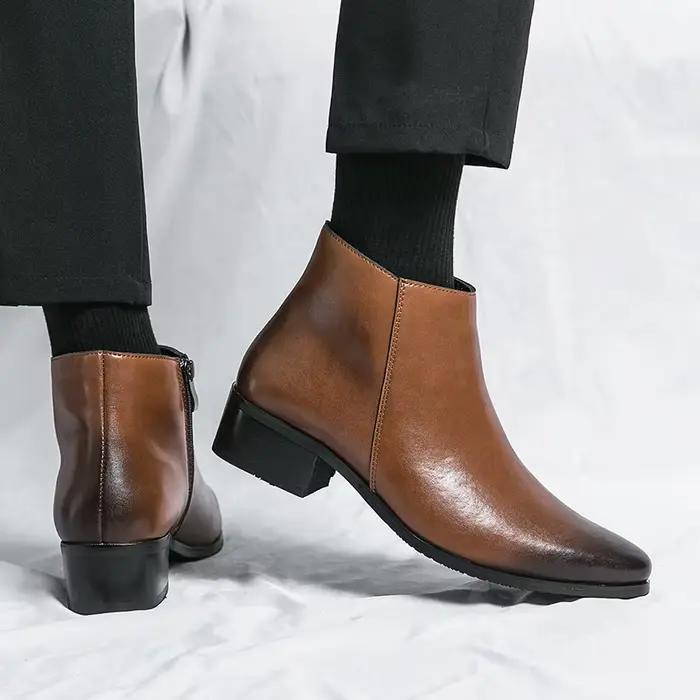 Chaussures pour hommes Chelsea bottes casual affaires rétro bottines homme chaussures de marche chau
