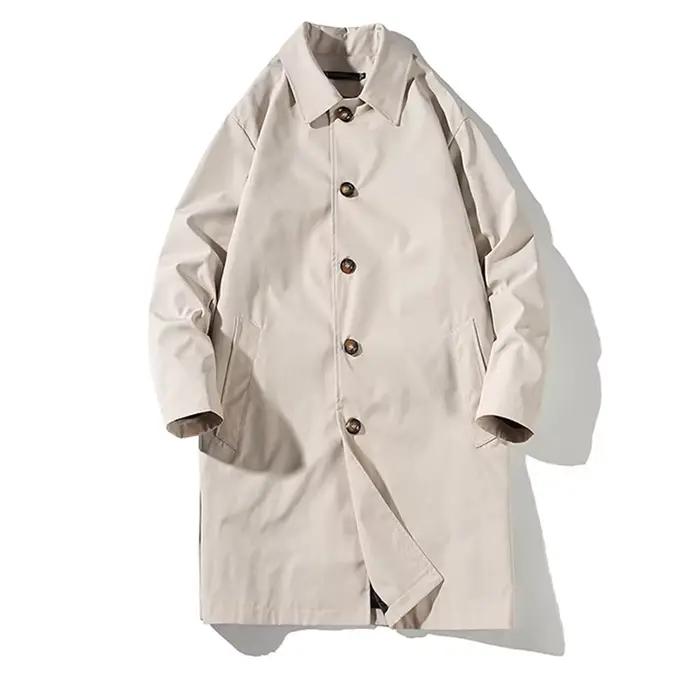Trench décontracté à col rabattu pour homme, coupe-vent, surdimensionné, à la mode, nouvelle collect