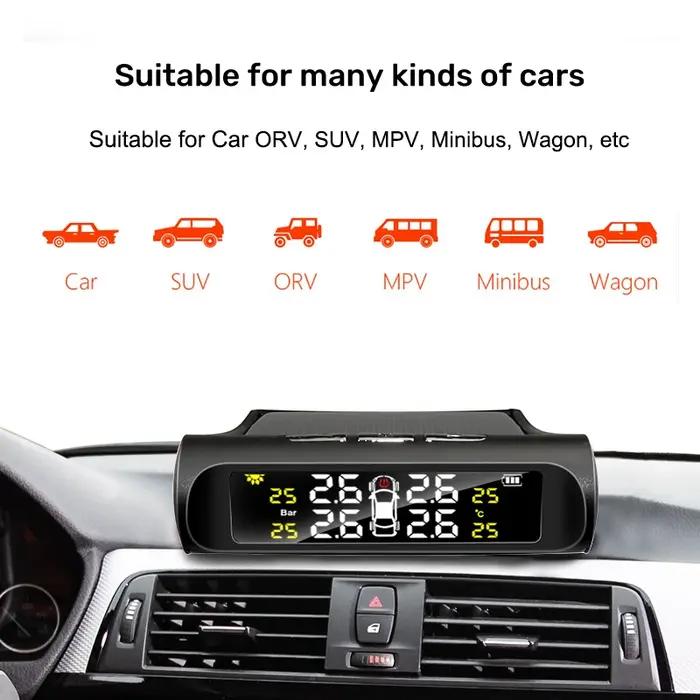 E-ACE énergie solaire TPMS système de surveillance d'alarme de pression des pneus de voiture système