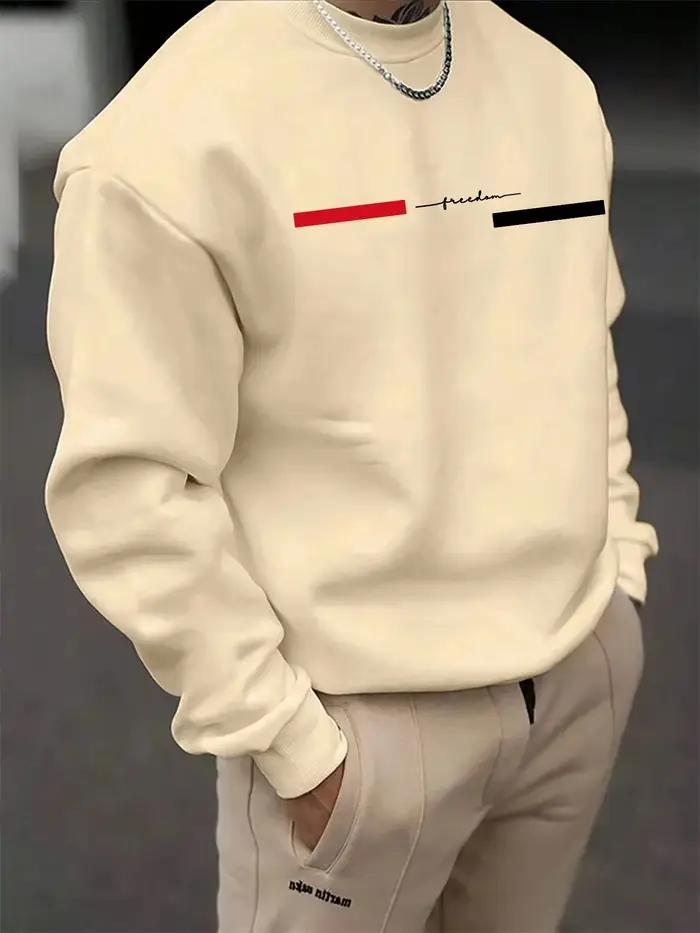 Sweat-shirt à manches longues à col rond pour homme, tendance automne-hiver, décontracté, ample, imp