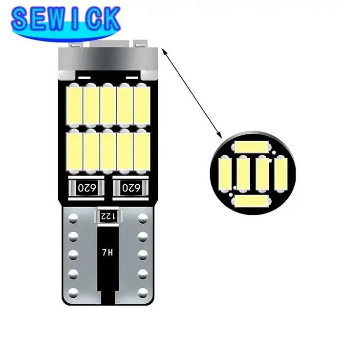 100 pièces T10 W5W 194 501 Led Canbus sans erreur voiture intérieur lumière T10 26SMD 4014 puce blan