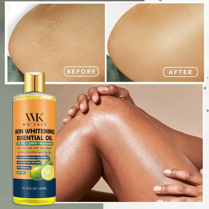 Huile corporelle éclaircissante Niacinamide avec arbre à thé et citron pour éliminer l'acné et les ridules pour une peau radieuse occasions spéciales