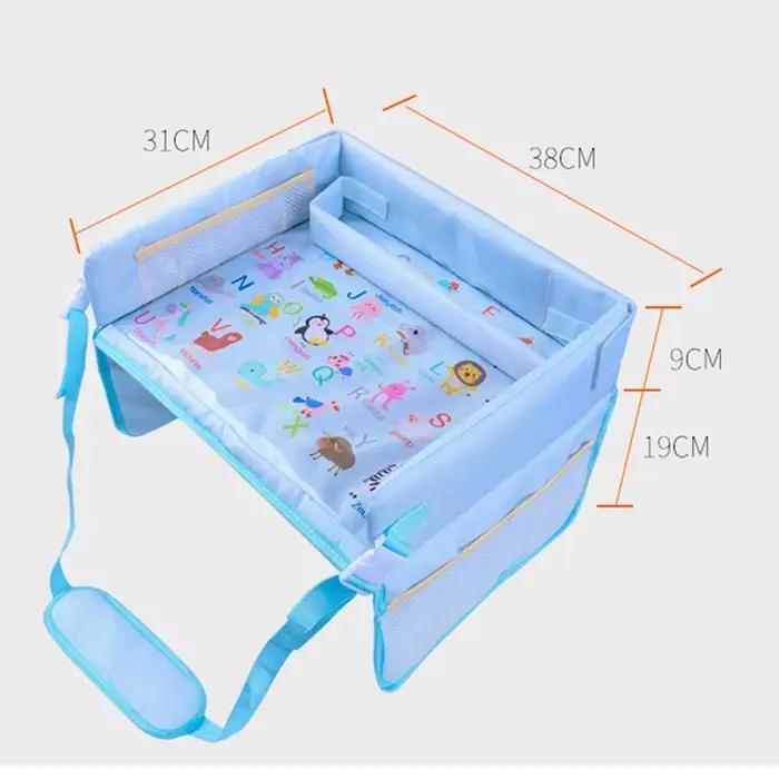 Table de Jeu Étanche pour Siège de Voiture, Siège de Voyage, Sécurité, Jouets Snacks, Porte-Gobelet, Poussette pour Bébé et Enfant