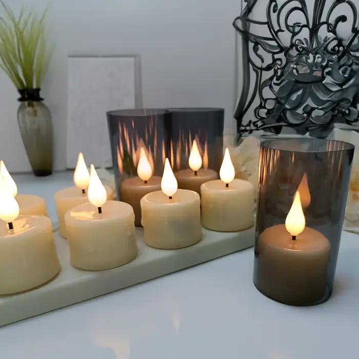 Lampe à bougie Rechargeable avec télécommande, bougies LED pour décoration de chambre, anniversaire,