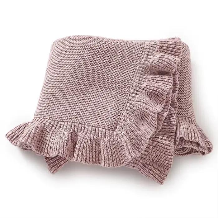 Couverture tricotée 90x70cm pour nouveau-né - Douce et solide pour berceau ou poussette