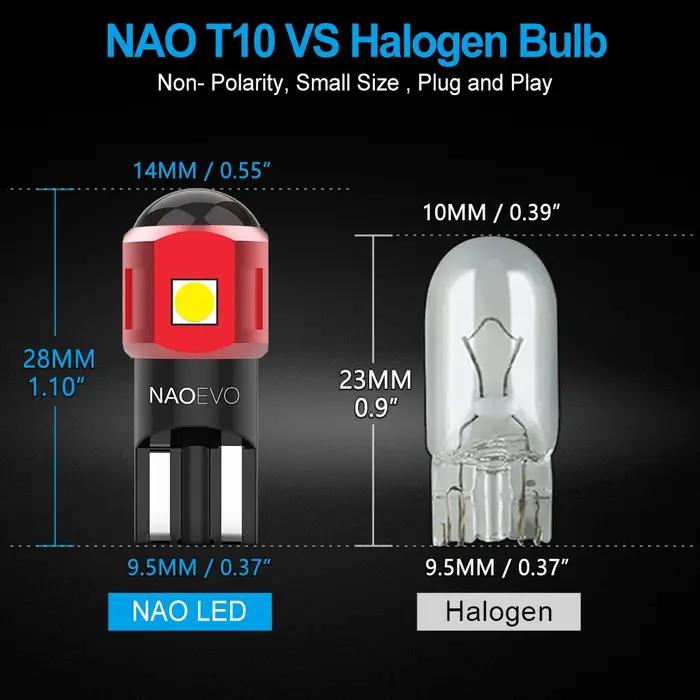 NAO 2x W5W T10 LED Ultra lumineux 5W5 12V 24V 4W 600Lm voiture intérieur côté lumière Auto ampoule b