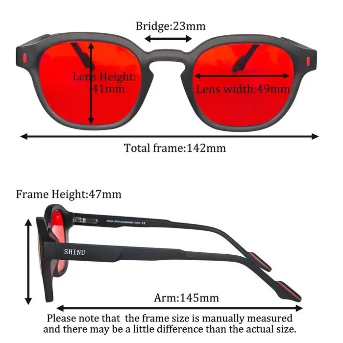 SHINU Anti lumière bleue lunettes dormir mieux lentilles rouges pour hommes lentille Orange lunettes