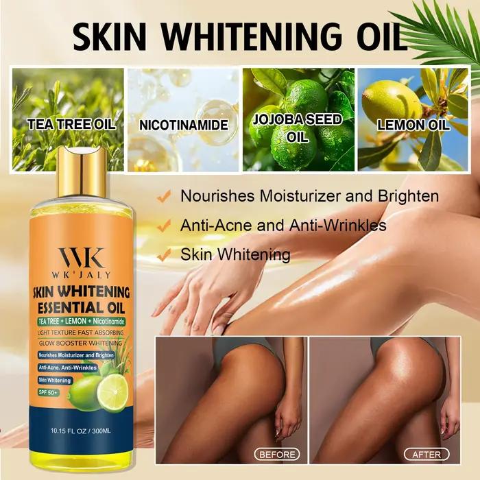 Huile pour le corps éclaircissante WK JALY hydratation intense peau lisse réduction des taches mélanine peau douce sans taches pour femmes occasions spéciales