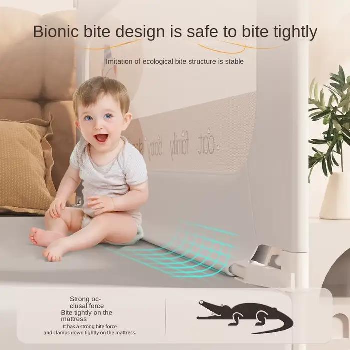 Barrière de sécurité pour lit bébé à 3 côtés, barrières de lit et barre de protection à base triangu