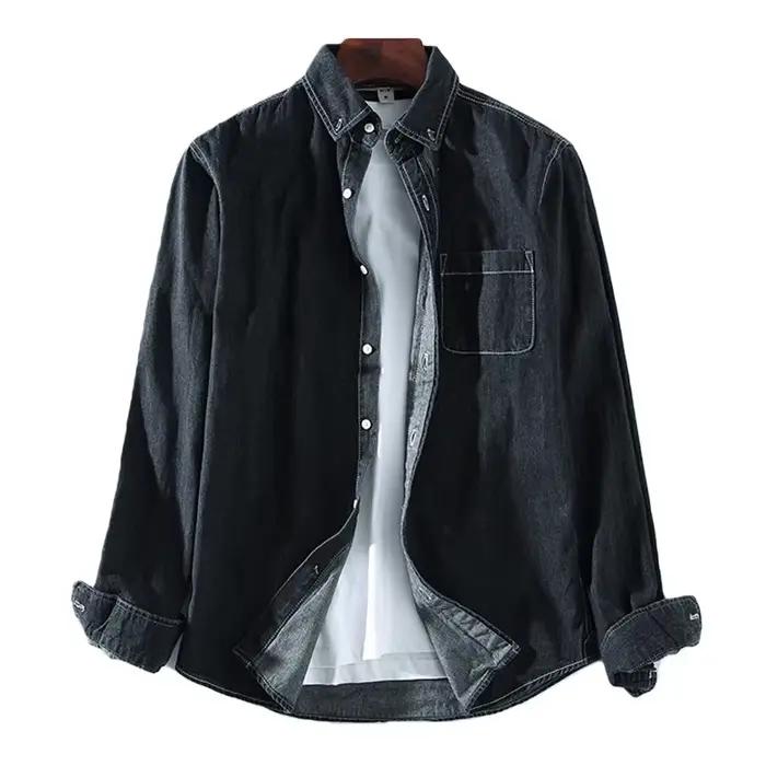 Hommes décontracté Denim chemise mode nouveau Simple décontracté coton mince Jean à manches longues