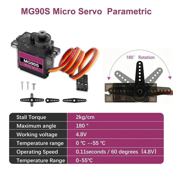 Servo tout engrenage métallique 9g pour hélicoptère avion bateau voiture RC robot mouvements 180 degrés polyvalent