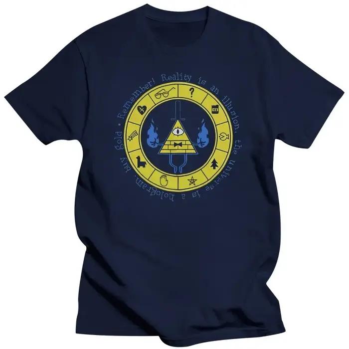 Neu Gravity Fall Bill Cipher Zodiac Wheel Logo T-Shirt S-3XL Cool Tee Shirt
