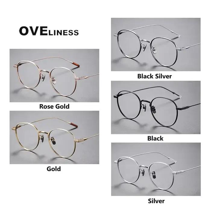 2025 rétro rond pur titane lunettes cadre hommes femmes montures de lunettes nouvelle marque Design