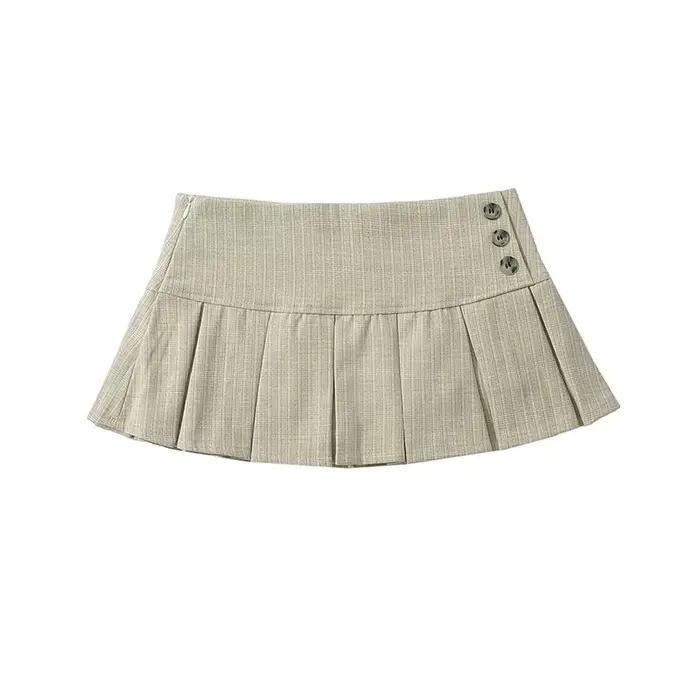 YENKYE – Mini jupe plissée rétro américaine pour femmes, Sexy, taille basse, jupes d'été Cool Girl Y