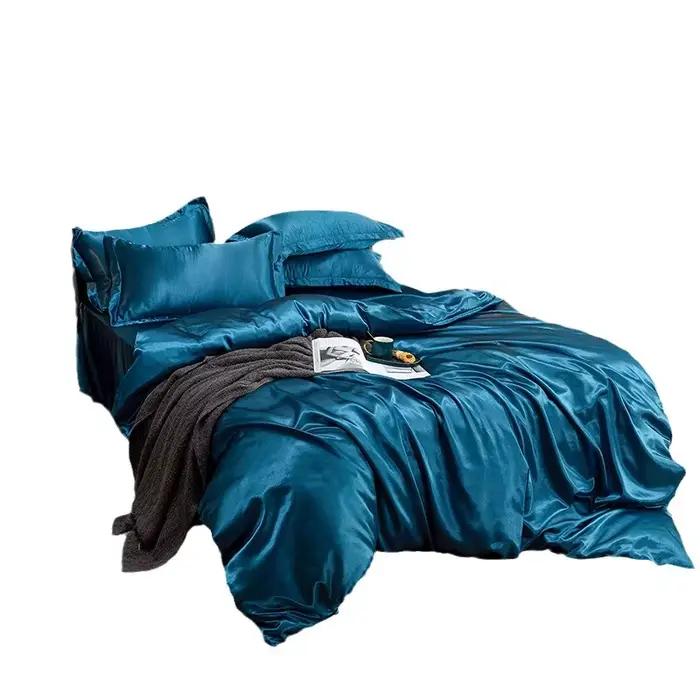 Parure de lit en soie Tencel ensemble de literie de luxe drap housse extensible noir vert blanc été chambre de luxe occasions spéciales