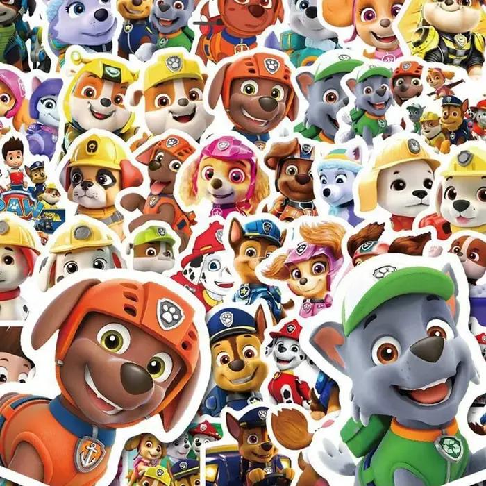 Autocollants de patrouille de patte, 80 pièces, autocollants de dessin animé en PVC, jouets de décor
