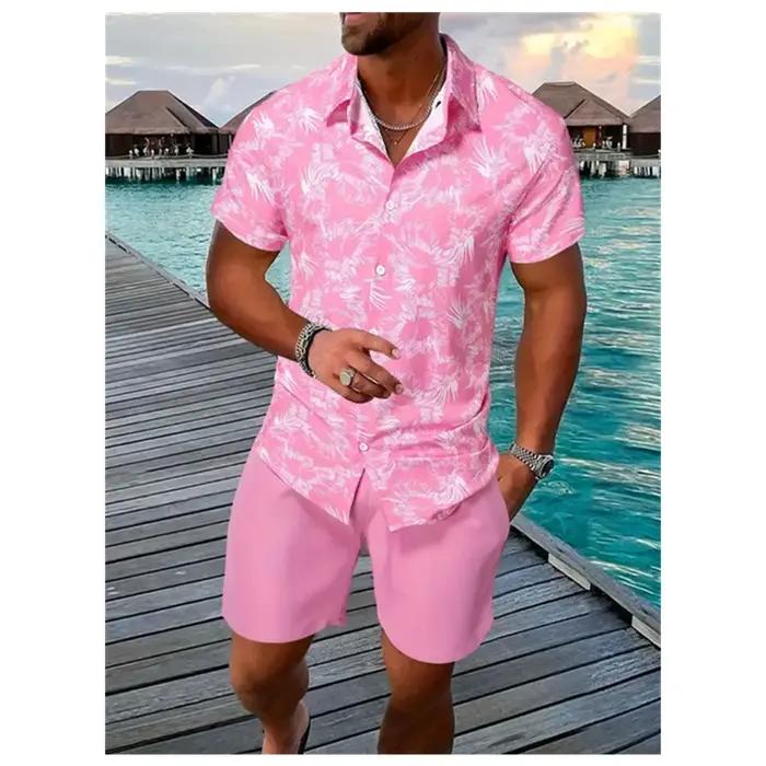 Polo hawaïen à fleurs d'été, chemise de plage unisexe à manches courtes, chemise florale d'été, cost