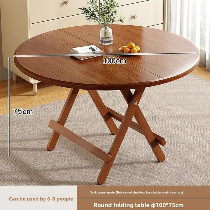 Table à manger pliante robuste – Aucun assemblage nécessaire, bureau solide et stable pour la cuisin