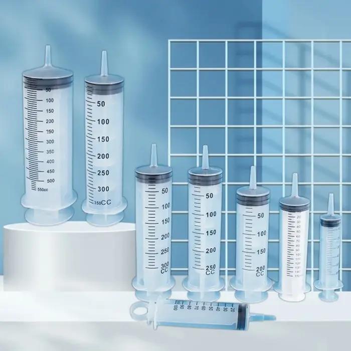 Seringues de grande capacité 50ml/100ml/150ml/200ml/250ml/350ml/550ml avec tuyau de 1M, pompe d'inje