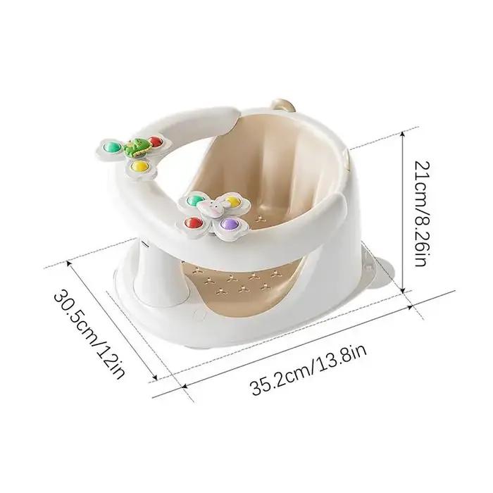 Siège de bain pour bébés assis avec jouets rotatifs antidérapants pour enfants de 1 à 3 ans moments de jeu et bains sécurisés