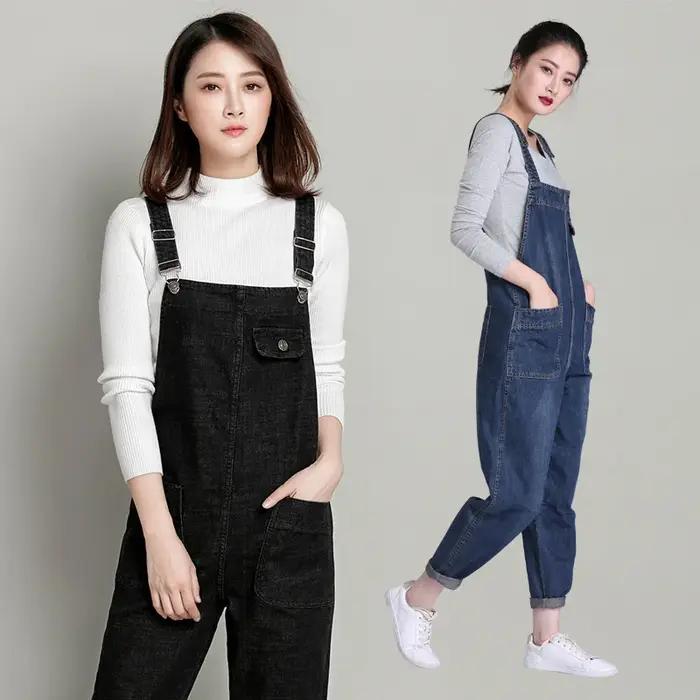 Denim vêtements de maternité ample décontracté femme femmes pantalon jarretelles combinaisons salope