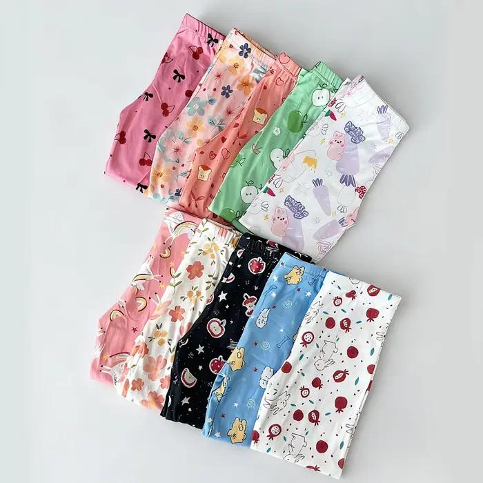 Lot aléatoire de 5 leggings imprimés pour filles pour le printemps, l'automne et le début de l'hiver