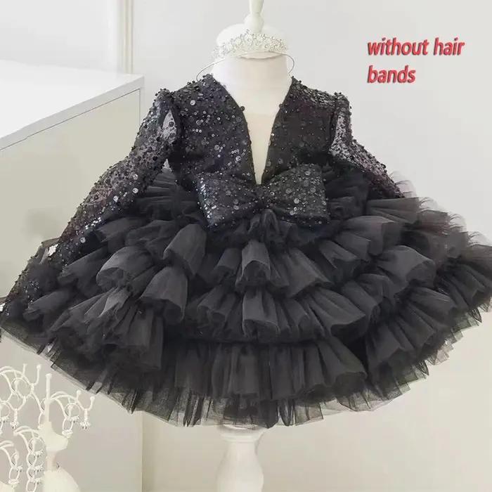 Princesse filles robe de bal à paillettes fête Tutu robes bébé enfants fleur fille mariage fête d'an