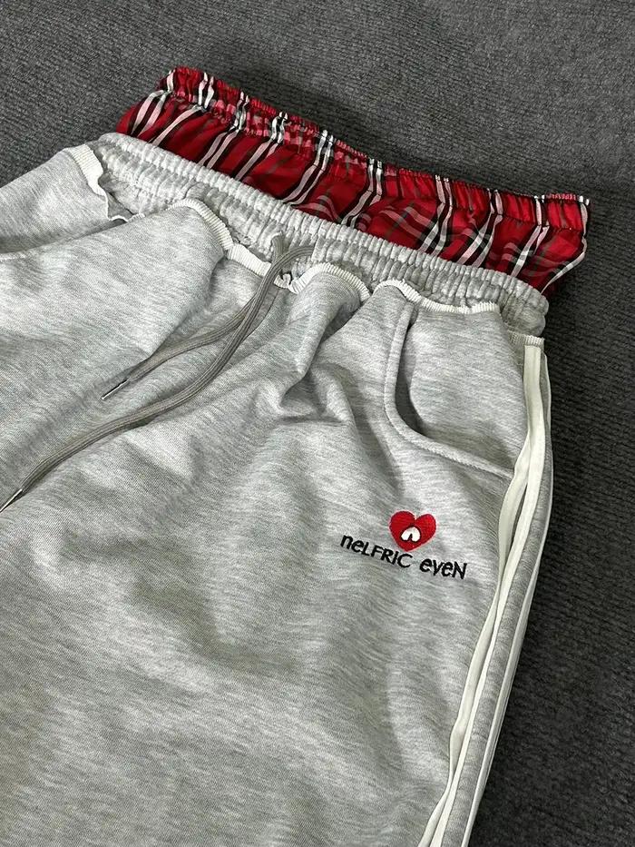 Ensemble deux pièces ample de Style collège rétro américain, faux pantalon de salle de bain à Double
