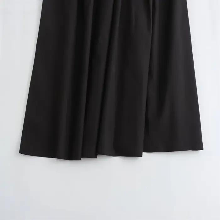 Mooyufon 2025 tempérament femme polyvalent ample et décontracté couleur unie jupe taille haute longu