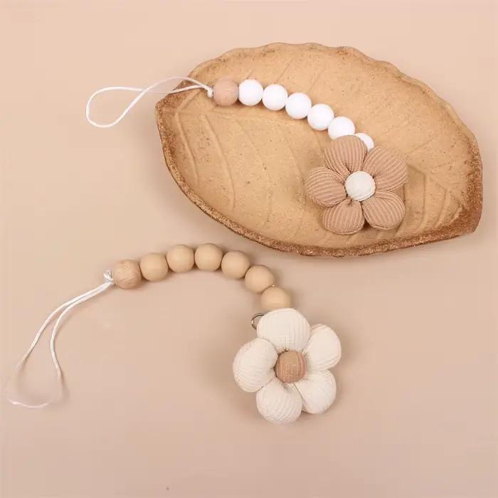 Fleur bébé attache-sucette chaîne nouveau-né factice porte-mamelon Clips sans BPA coton jouets de de