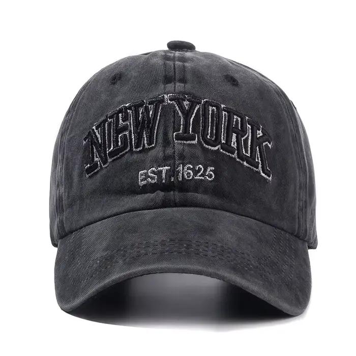Casquette en coton délavé de New York pour hommes et femmes, Gorras à rabat, Casquette de Baseball,