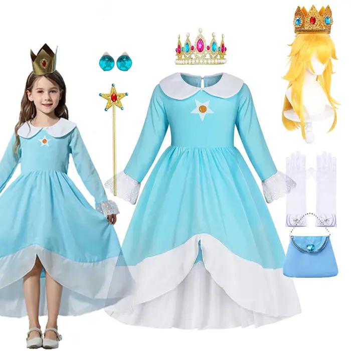 Robe Rosalina Cosplay pêche - Costume carnaval anniversaire enfants tenue paupières destruction