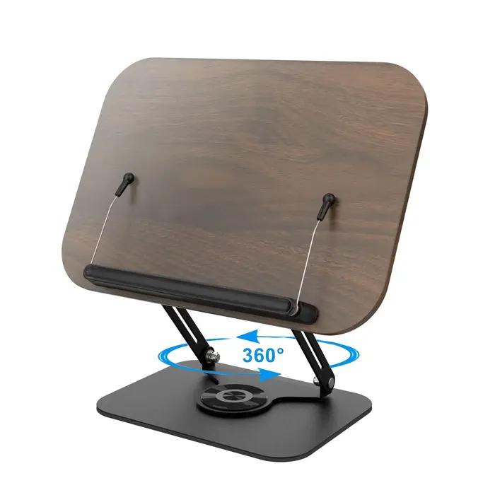 Support de livre pour la lecture, support de livre réglable avec 360 ° Support de livre de cuisine