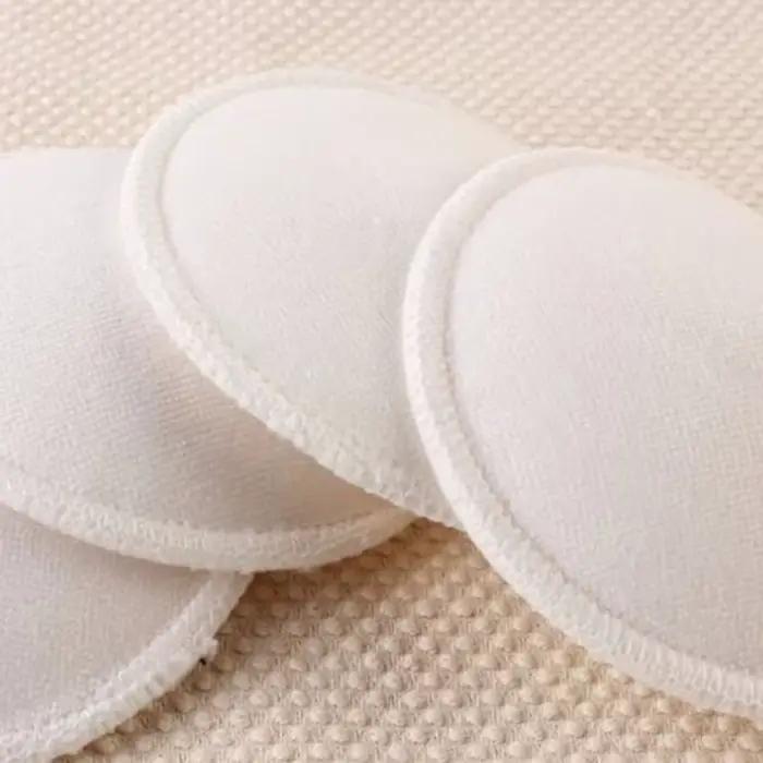 Coussinets d'allaitement en coton absorbant doux blanc, lavables et réutilisables, vente en gros, 4