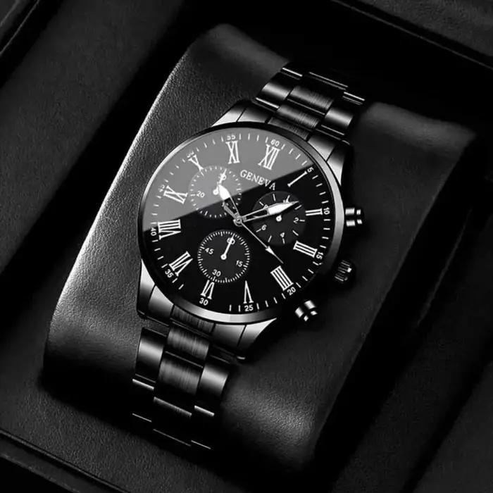 Ensemble de montres à quartz de luxe pour hommes, 2 pièces, vêtements d'affaires et décontractés, ca