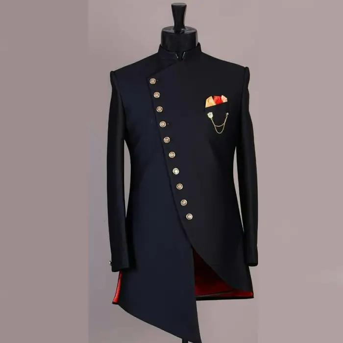 Costume Africain à Simple Boutonnage pour Homme, Veste à Revers, Blazer Personnalisé Solide, Coupe C