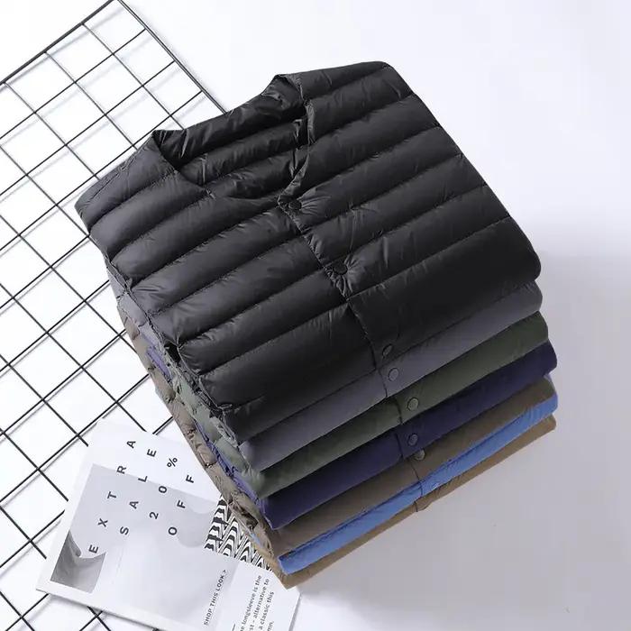 Doudoune ultralégère pour hommes, nouvelle veste légère Simple à col rond, Portable, doublure chaude