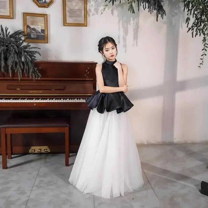 Nouvelle Robe de Soirée Noire pour Filles, Robe de Princesse pour Fête, Spectacle, Anniversaire, Ten