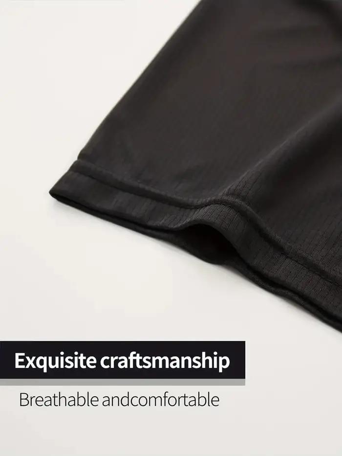 T-Shirt à Col Rond pour Homme, Noir Ultra observateur, vaccage Rapide, Respirant, Absorbant la Sueur