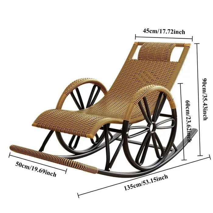 Chaise à bascule en rotin chaise inclinable adulte chaise inclinable à bascule balcon maison loisirs