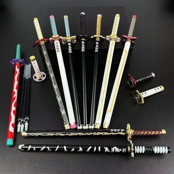 Stylo Gel modèle démon, recharge noire, accessoire de Cosplay, cadeau pour enfant étudiant, épée Sla