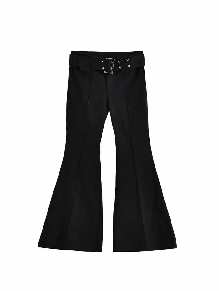Jean noir évasé pour femmes, pantalon Y2k rétro Emo années 2000, Streetwear, pantalon de mode Haraju