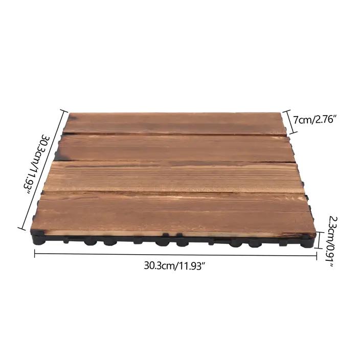 Carreaux de sol imbriqués en bois dur, carreaux de plancher imbriqués en bois, 12 po × 12 po imbriqu