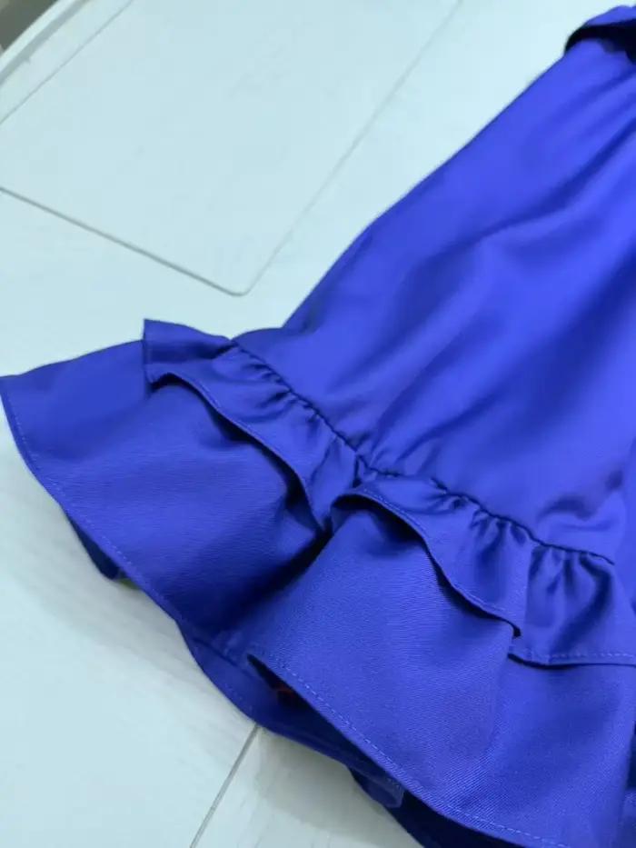 Une robe à la mode pour filles haut de gamme avec une nouvelle robe d'été à manches courtes en coton